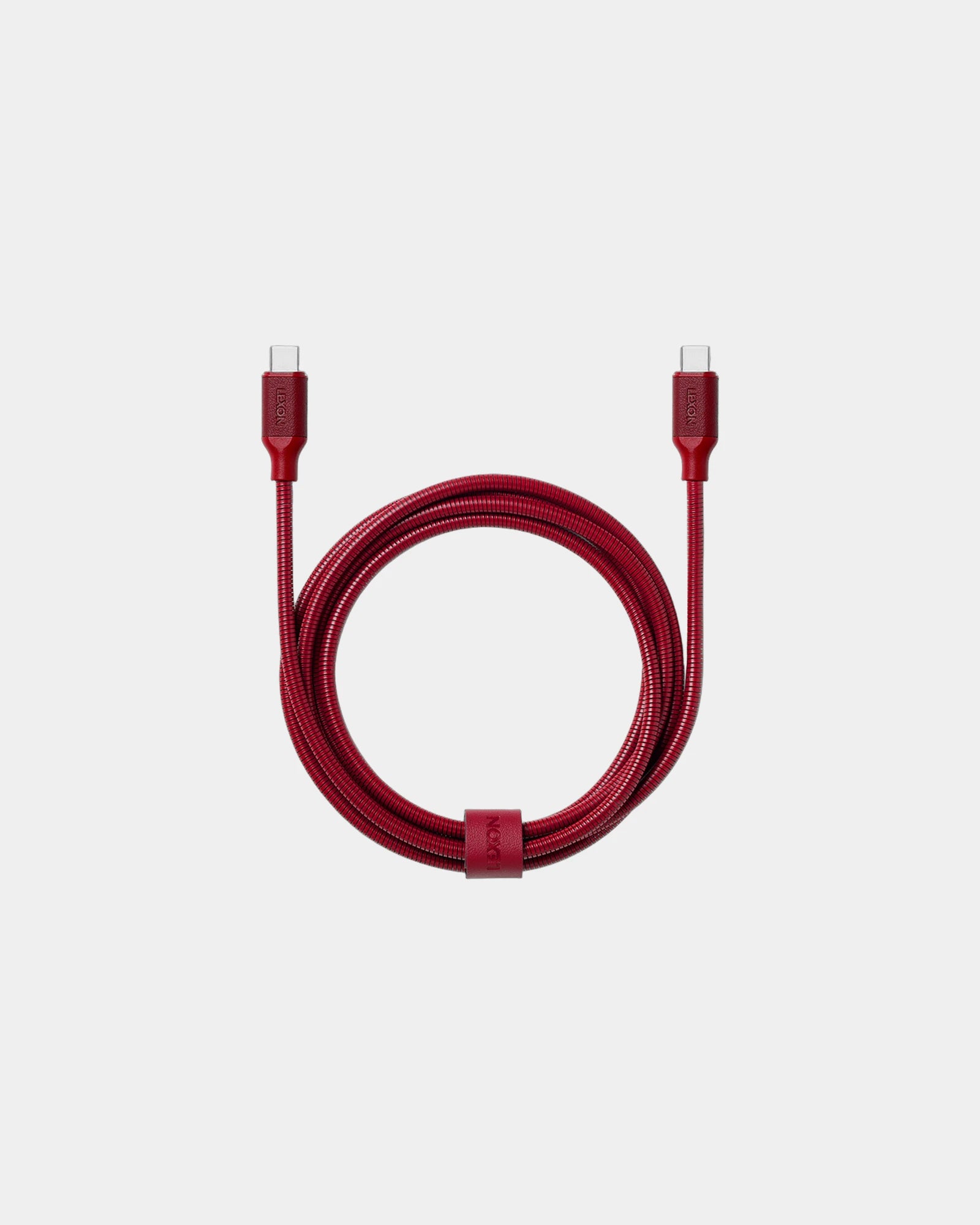Câble USB-C métal Lexon Metali-C 1.5m à personnaliser - Dark Red