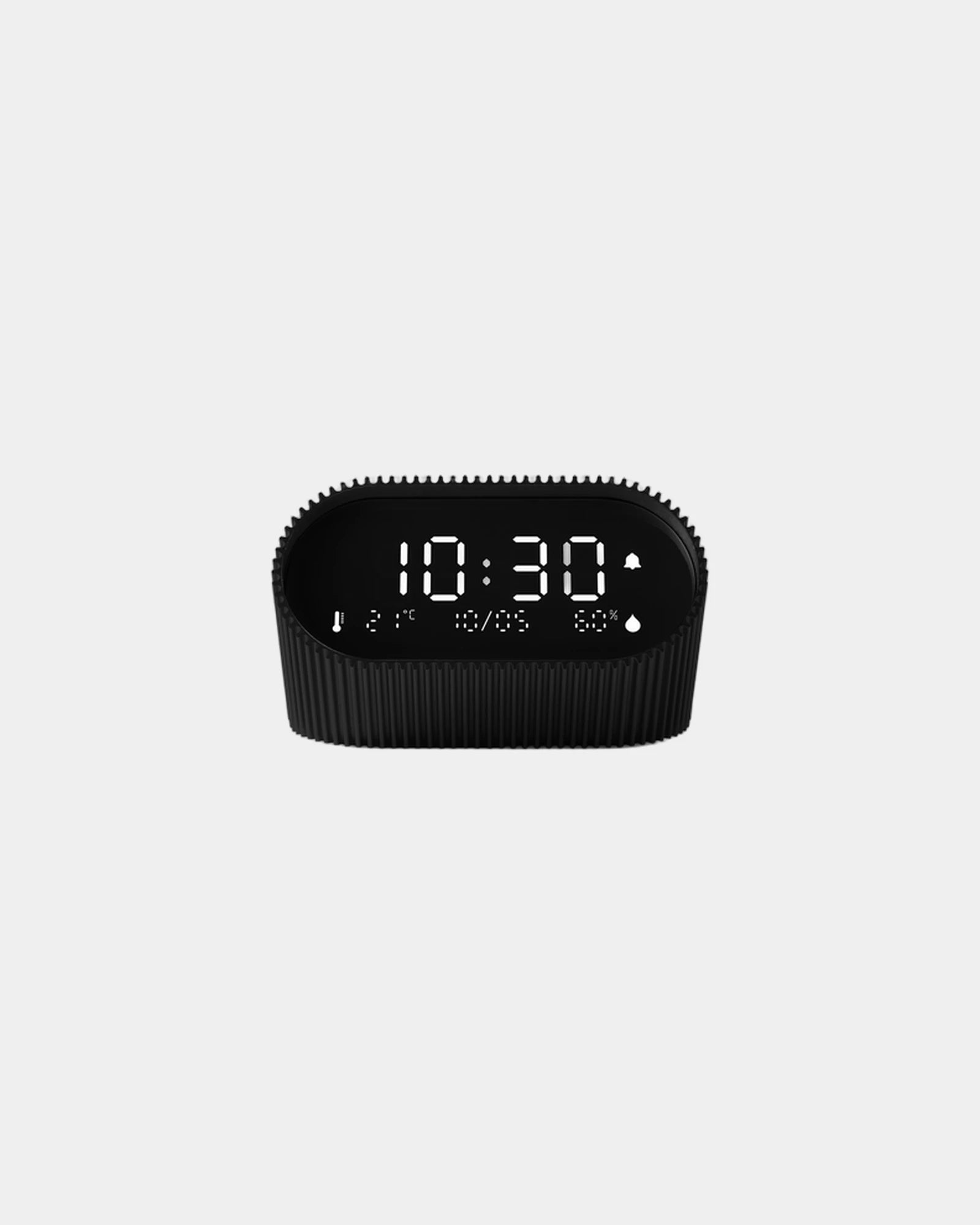 Lampe-réveil aluminium Lexon Ray Clock à personnaliser - Matt Black