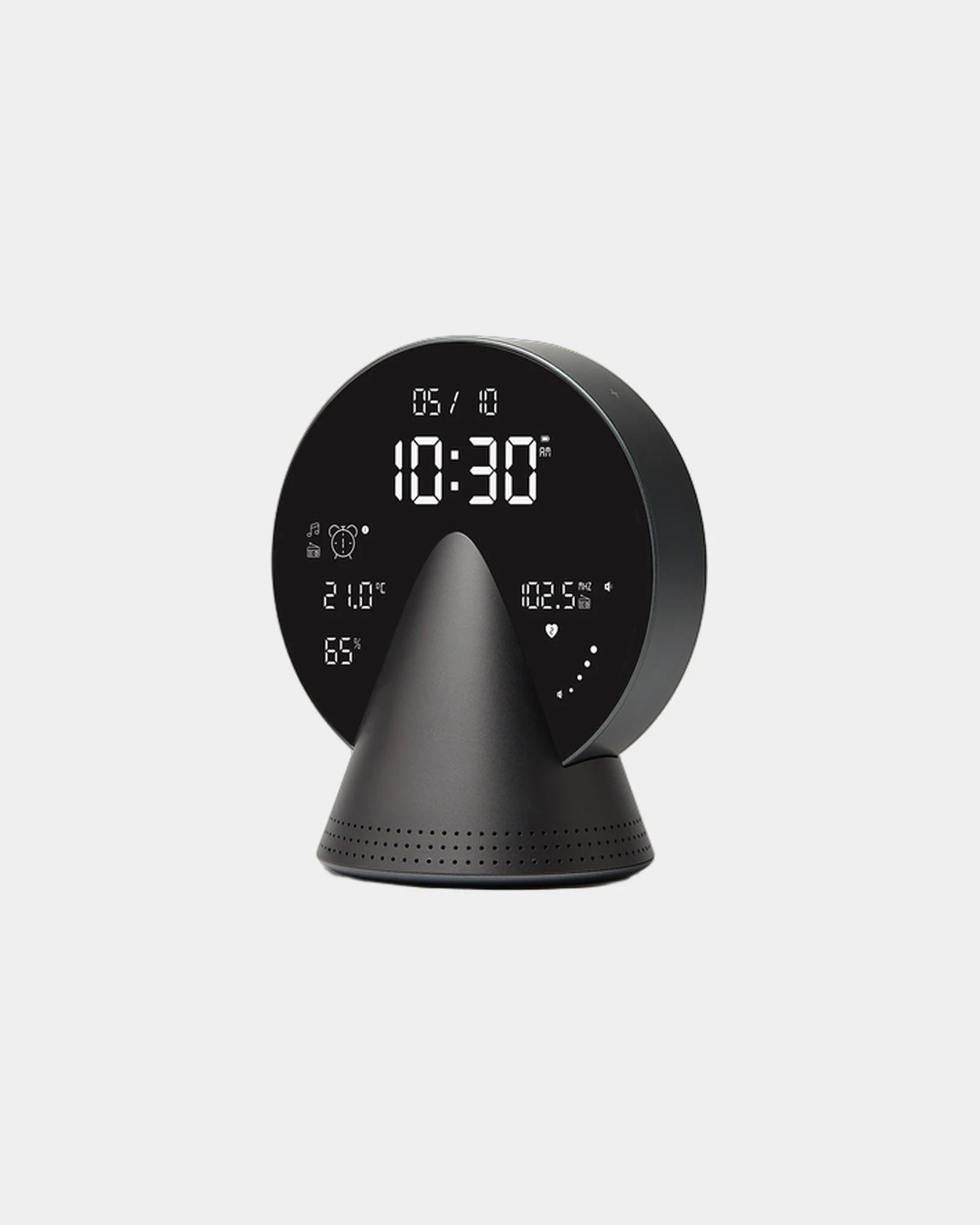 Radio-réveil Bluetooth aluminium Lexon Conic à personnaliser - 36