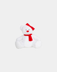 Peluche ourson de Noël bonnet et écharpe à personnaliser - White / Red