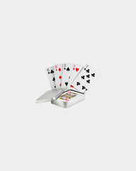 Baralho de cartas em caixa de estanho para personalizar - Prateado Fosco