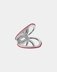 Miroir de poche cœur PU fermeture magnétique à personnaliser - Rouge