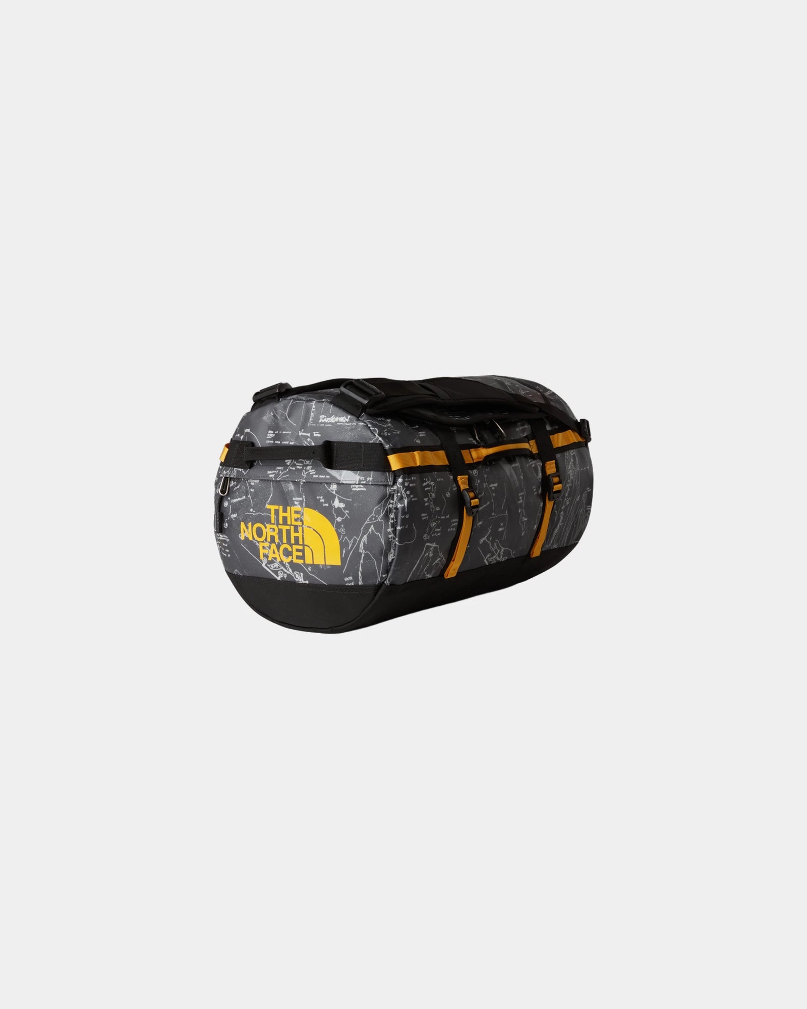 Sac duffel polyester recyclé The North Face 50L à personnaliser - Anthracite Grey Conrad Topos Print-Summit Gold