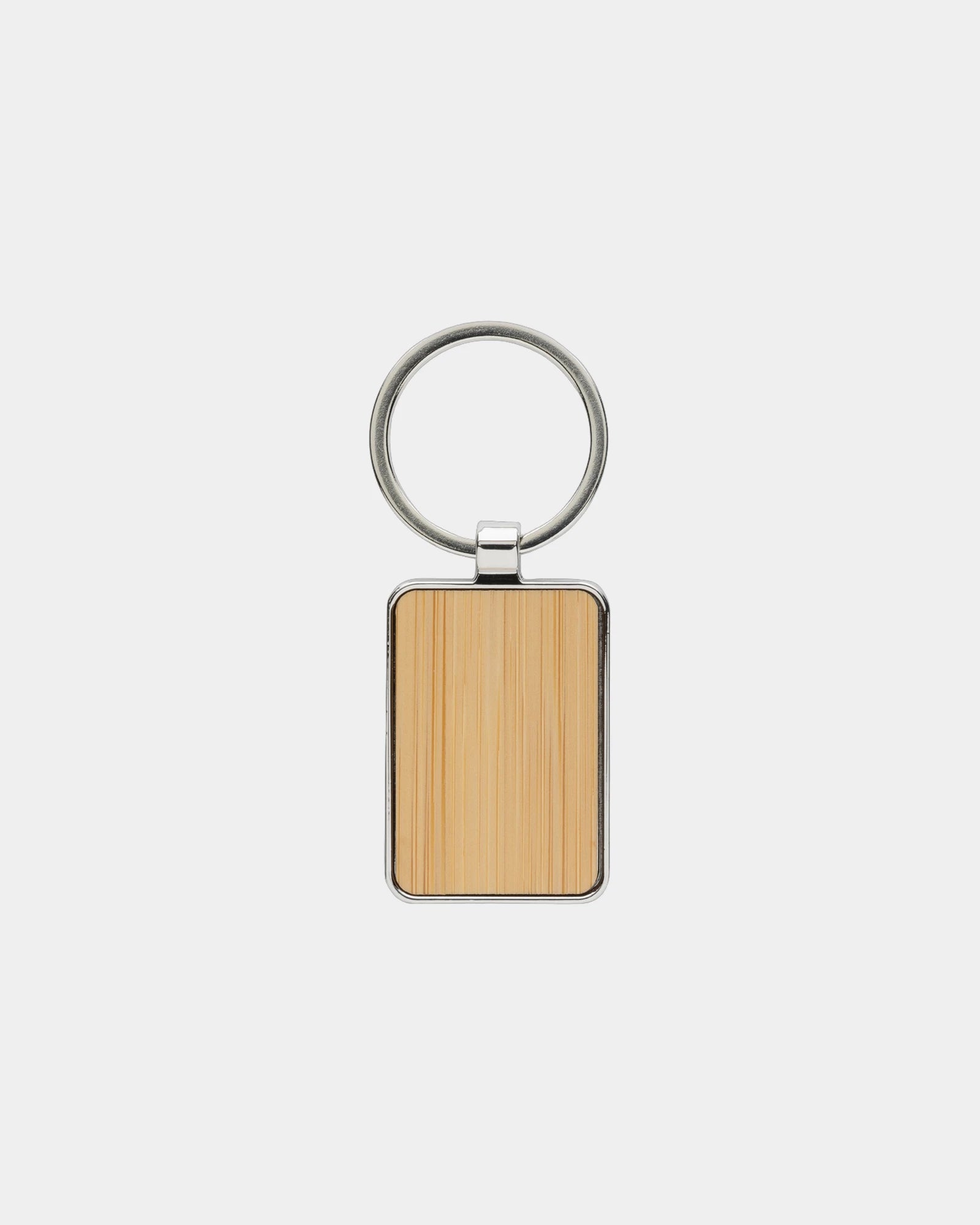 Porte-clés rectangle en zinc recyclé à personnaliser - Argent