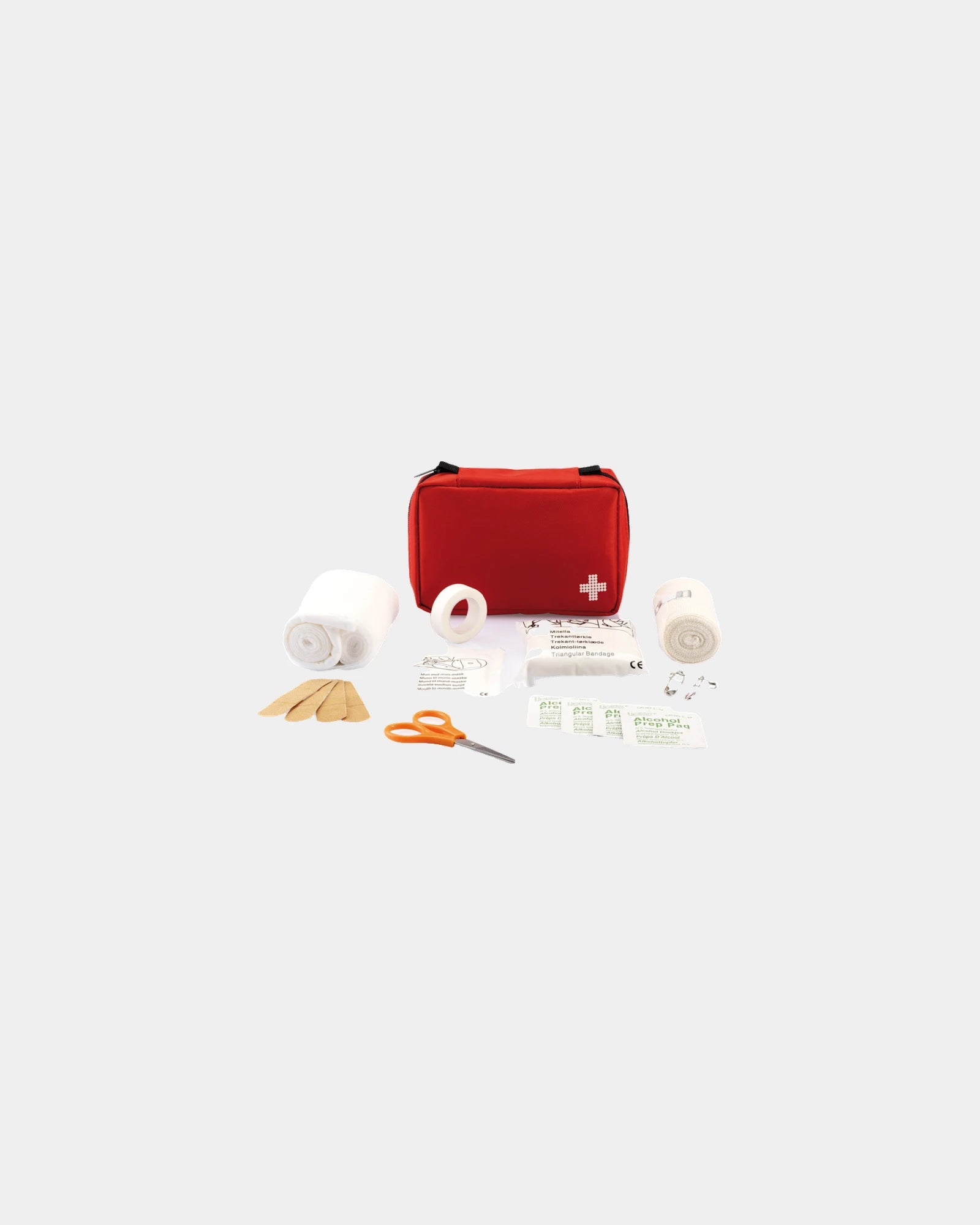 Kit de premiers soins polyester 10 x 15 cm à personnaliser - Rouge