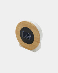 Horloge bureau en bambou et plastique recyclé à personnaliser - Marron