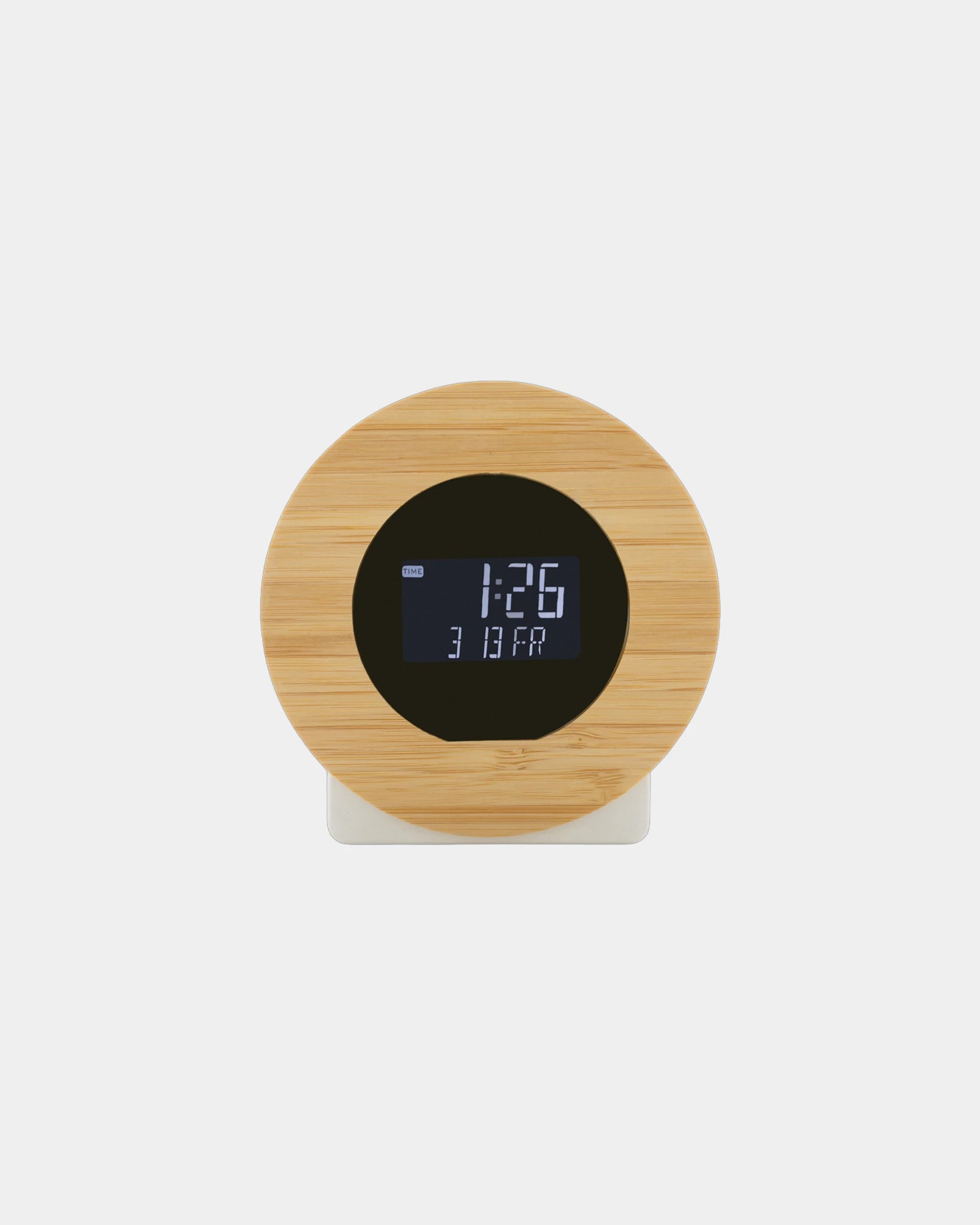 Horloge bureau en bambou et plastique recyclé à personnaliser - 1