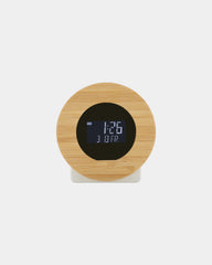 Horloge bureau en bambou et plastique recyclé à personnaliser - 1