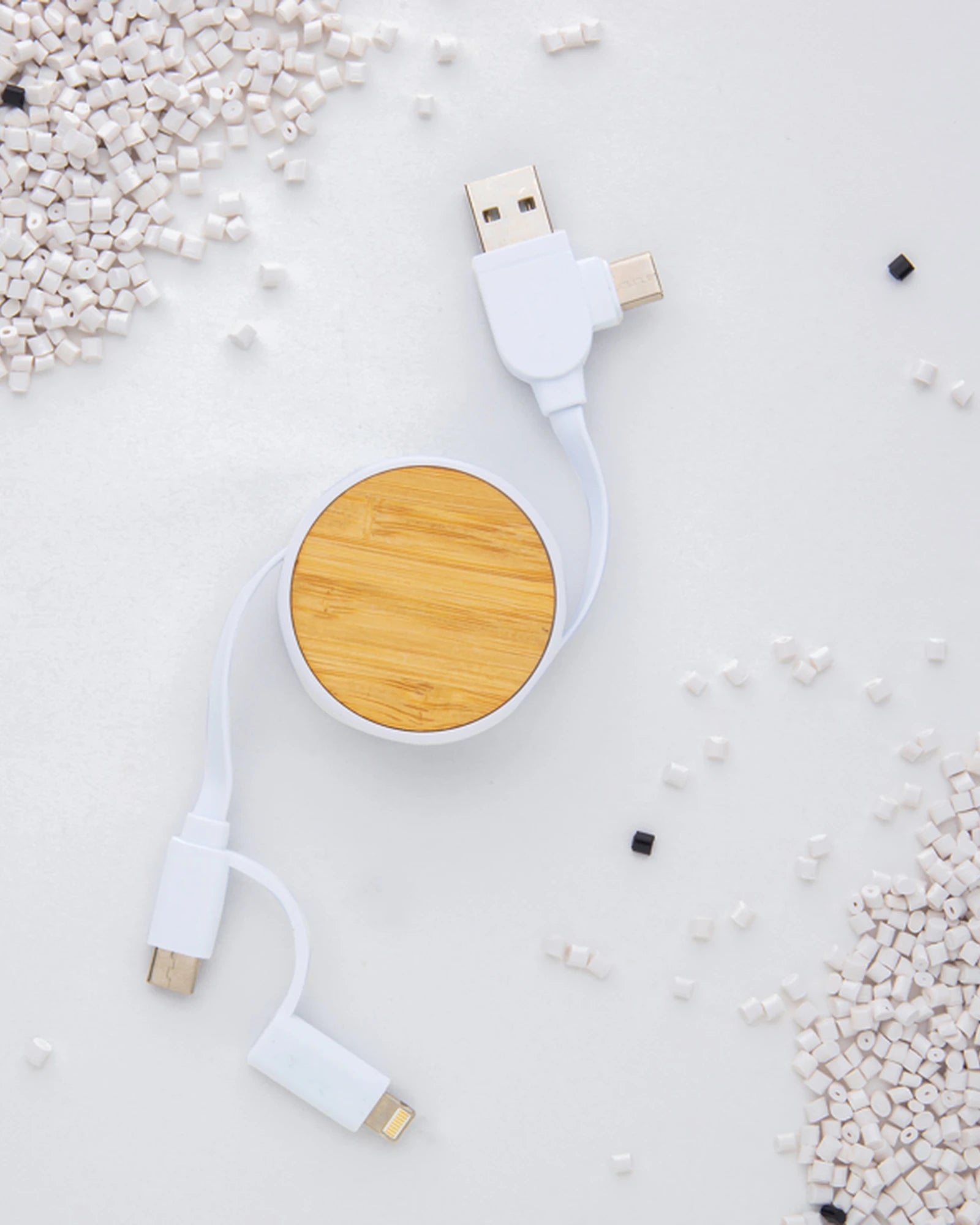 Câble rétractable en plastique recyclé 100cm à personnaliser - 7