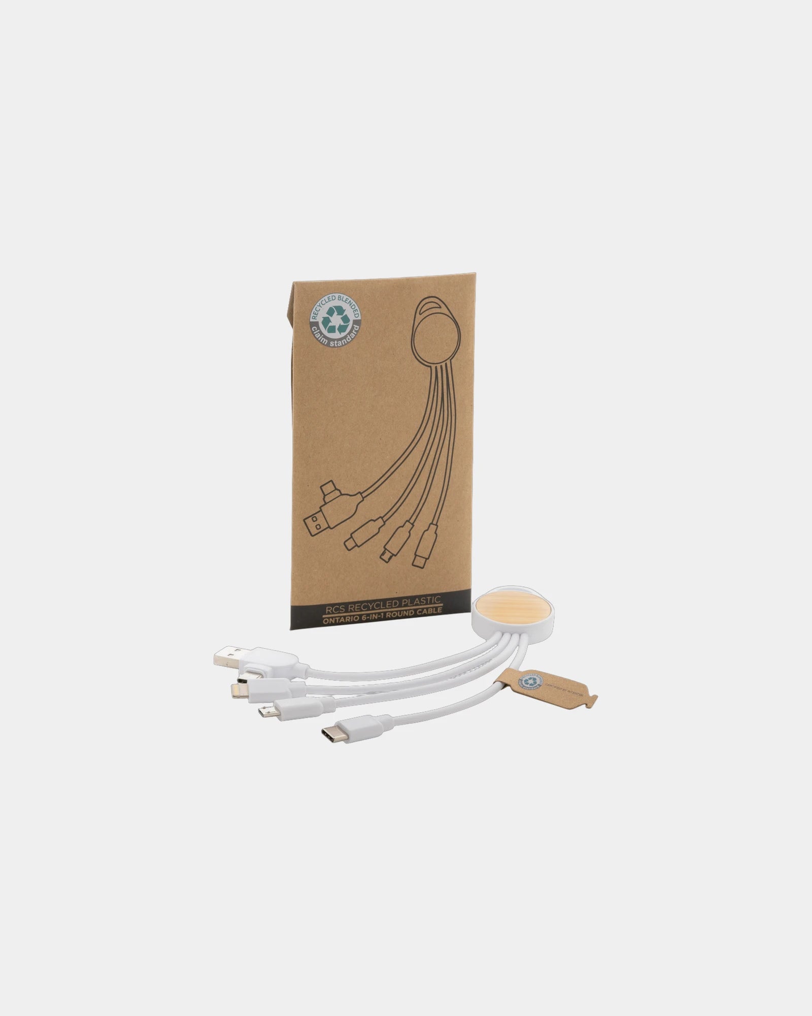 Câble recyclé 6-en-1 à personnaliser - 1