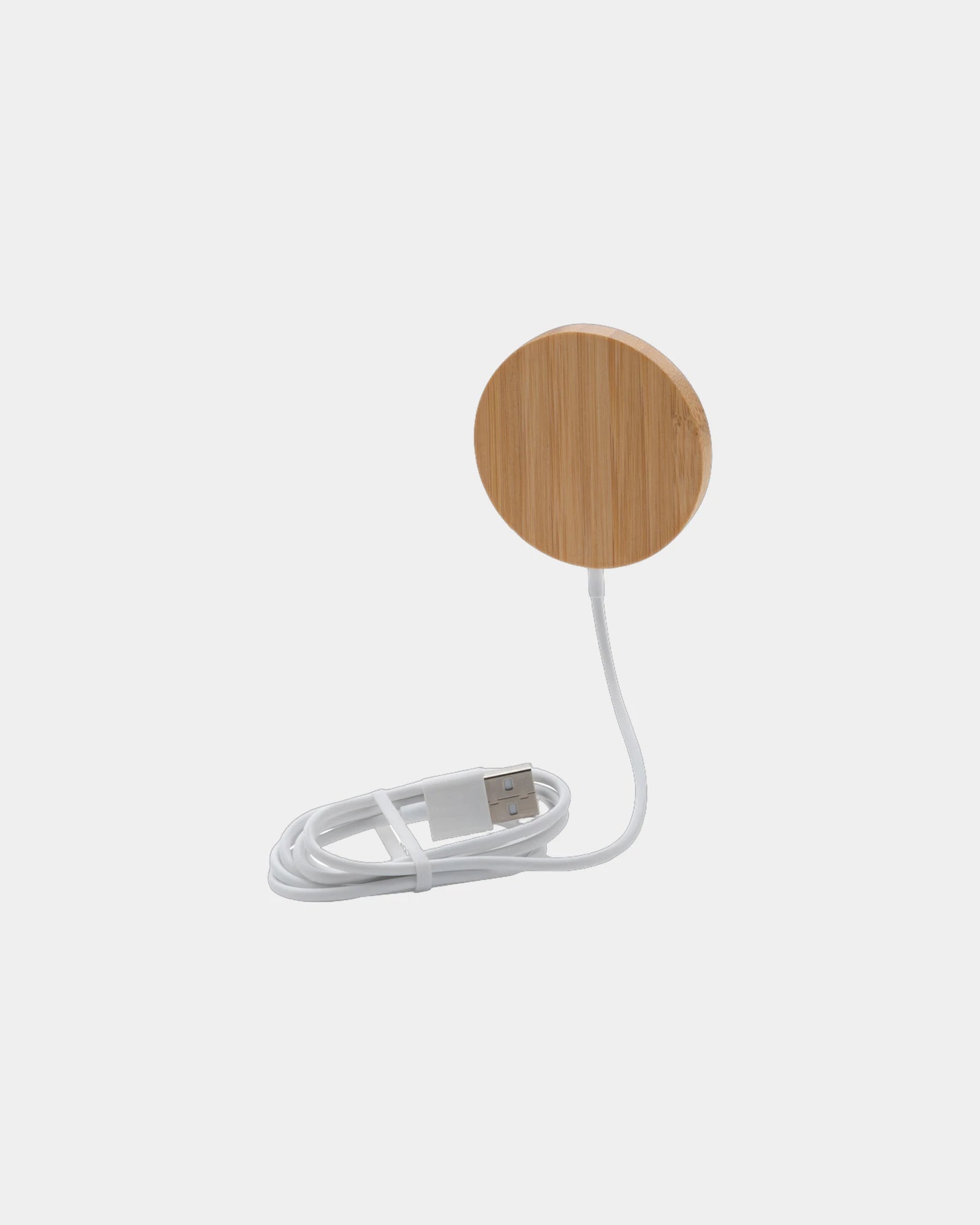 Chargeur magnétique sans fil en bambou 10W à personnaliser - Marron
