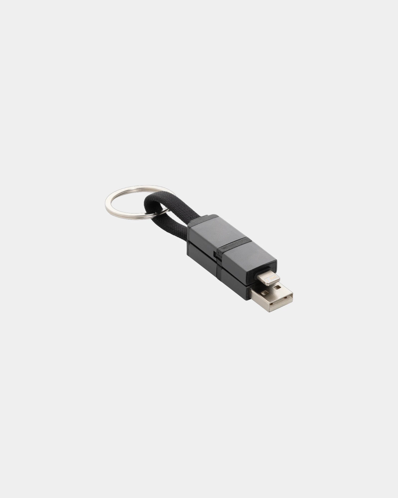 Câble de charge rapide 4 en 1 aluminium recyclé à personnaliser - Gris