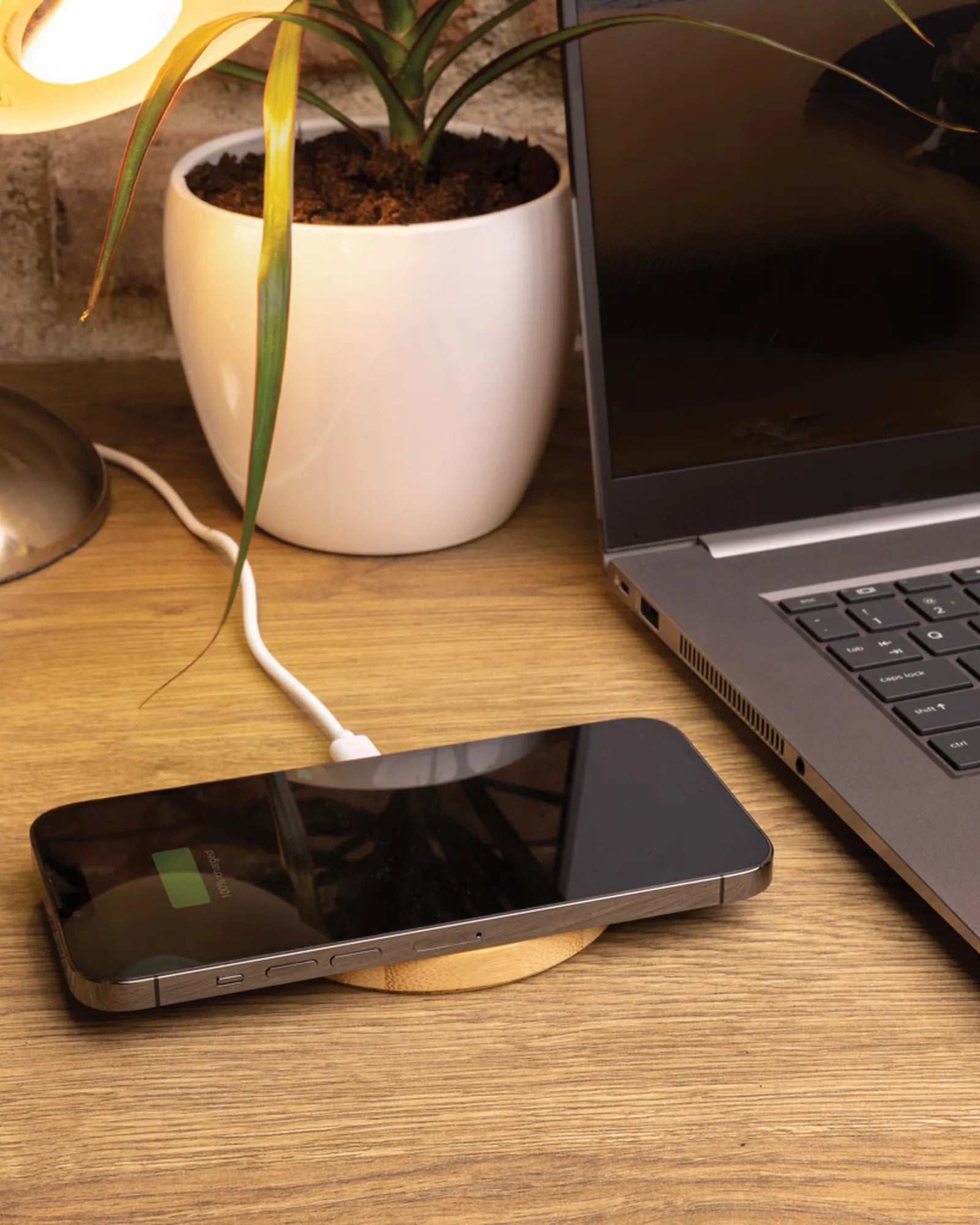 Chargeur sans fil 15W en bambou à personnaliser - 3