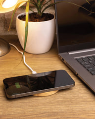 Chargeur sans fil 15W en bambou à personnaliser - 3