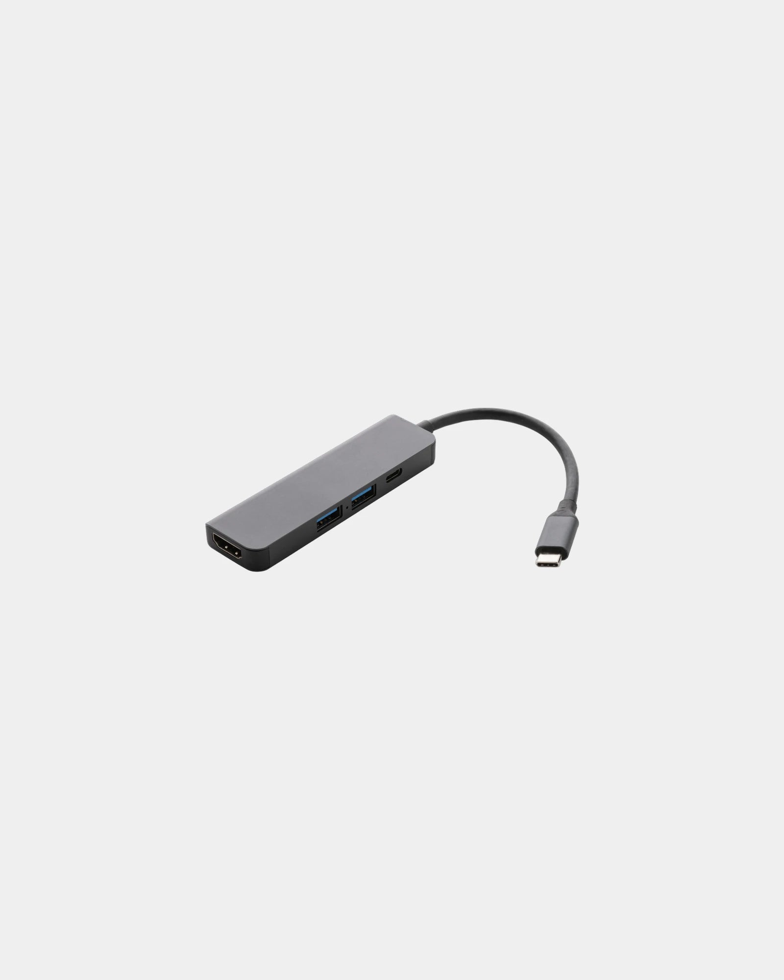 Hub aluminium recyclé HDMI 4K à personnaliser - Gris
