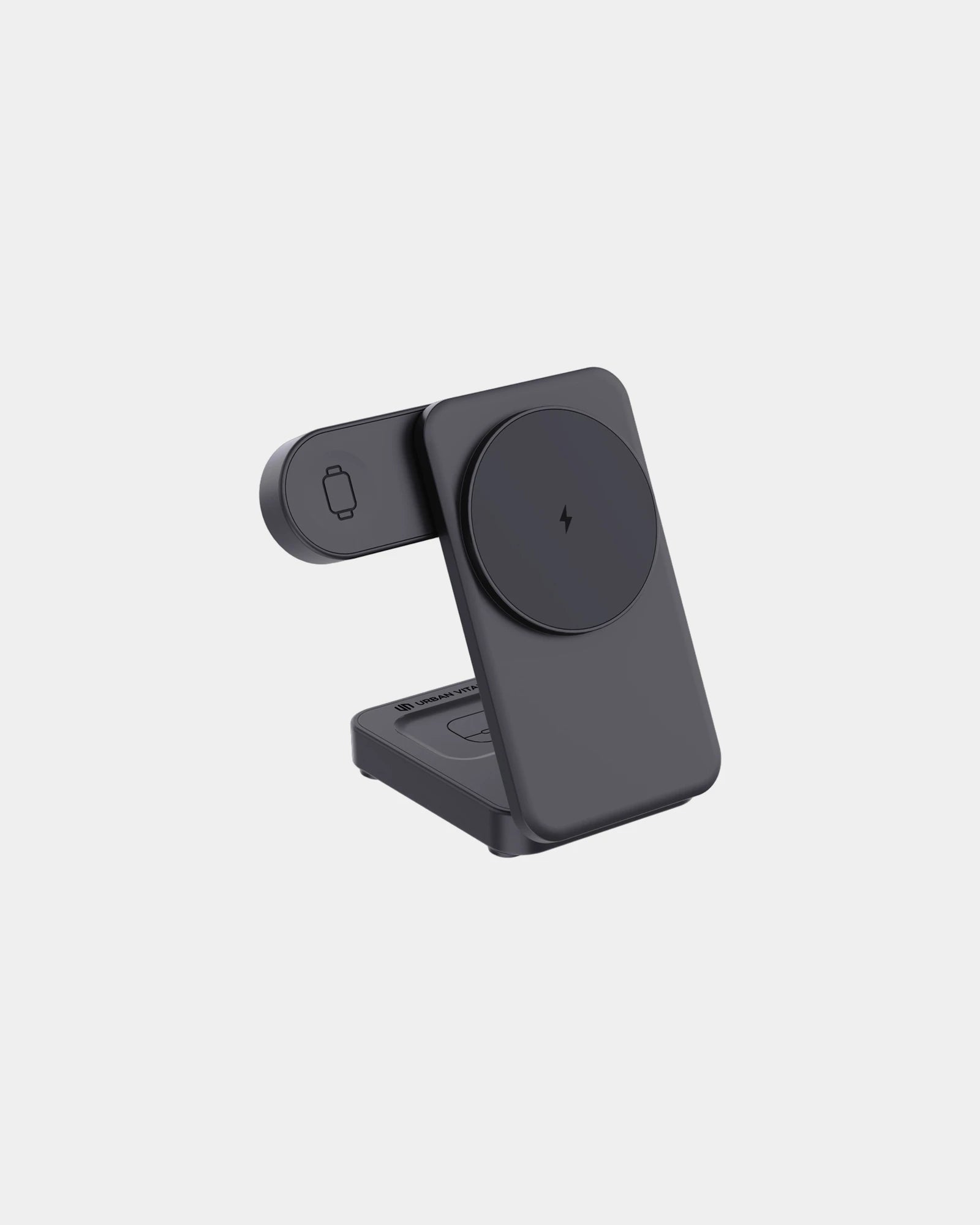Chargeur 3 en 1 ABS recyclé Urban Vitamin Arcadia à personnaliser - Noir