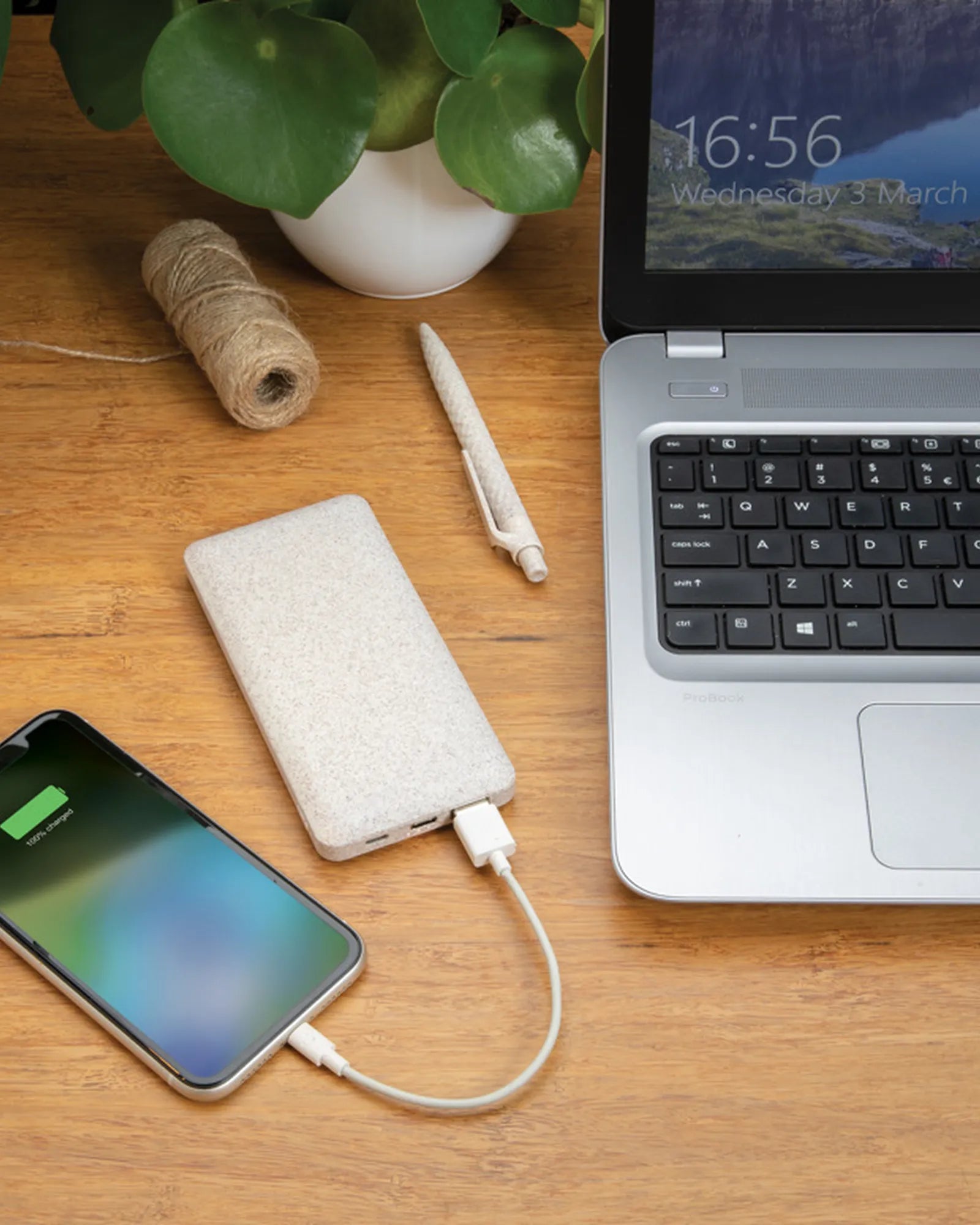 Powerbank fibre de paille de blé 10.000 mAh à personnaliser - 6