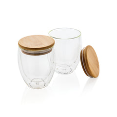 Set de 2 verres double paroi 250ml à personnaliser - Transparent