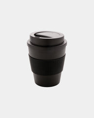 Mug PP recyclable 350ml avec couvercle à vis à personnaliser - Noir