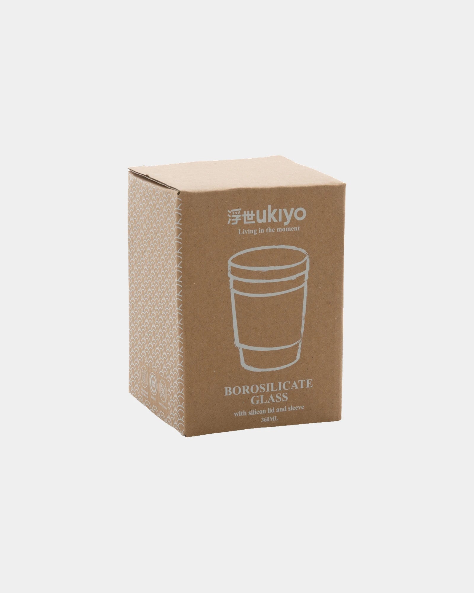 Verre 360ml borosilicaté avec couvercle à personnaliser
