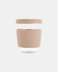 Verre 360ml borosilicaté avec couvercle à personnaliser