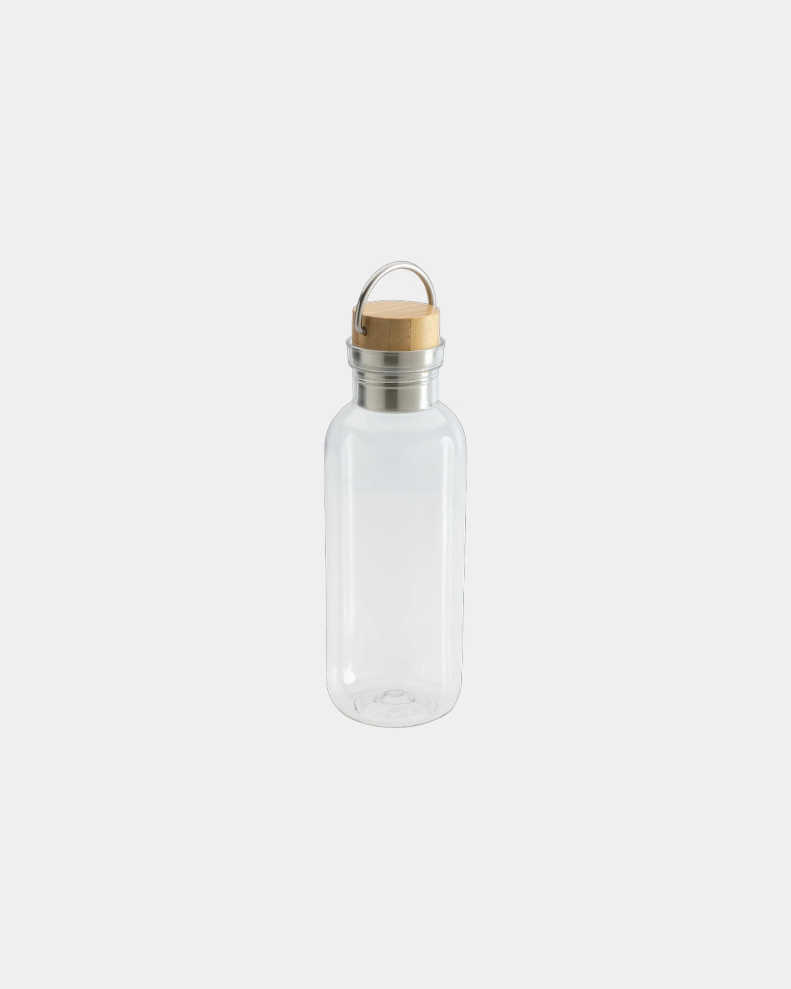 Bouteille rPET 680ml avec couvercle en bambou à personnaliser - Transparent