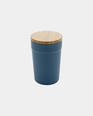 Mug 300ml PP recyclé GRS avec couvercle en bambou à personnaliser - Bleu