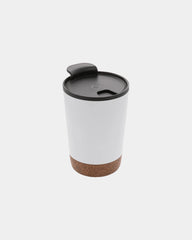 Tasse à café en liège et acier inoxydable à personnaliser - Blanc