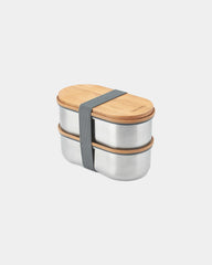 Boîte à bento inox 1L Black+Blum à personnaliser - Gris