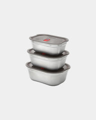 Set de boîtes repas acier inoxydable Black + Blum à personnaliser - Gris