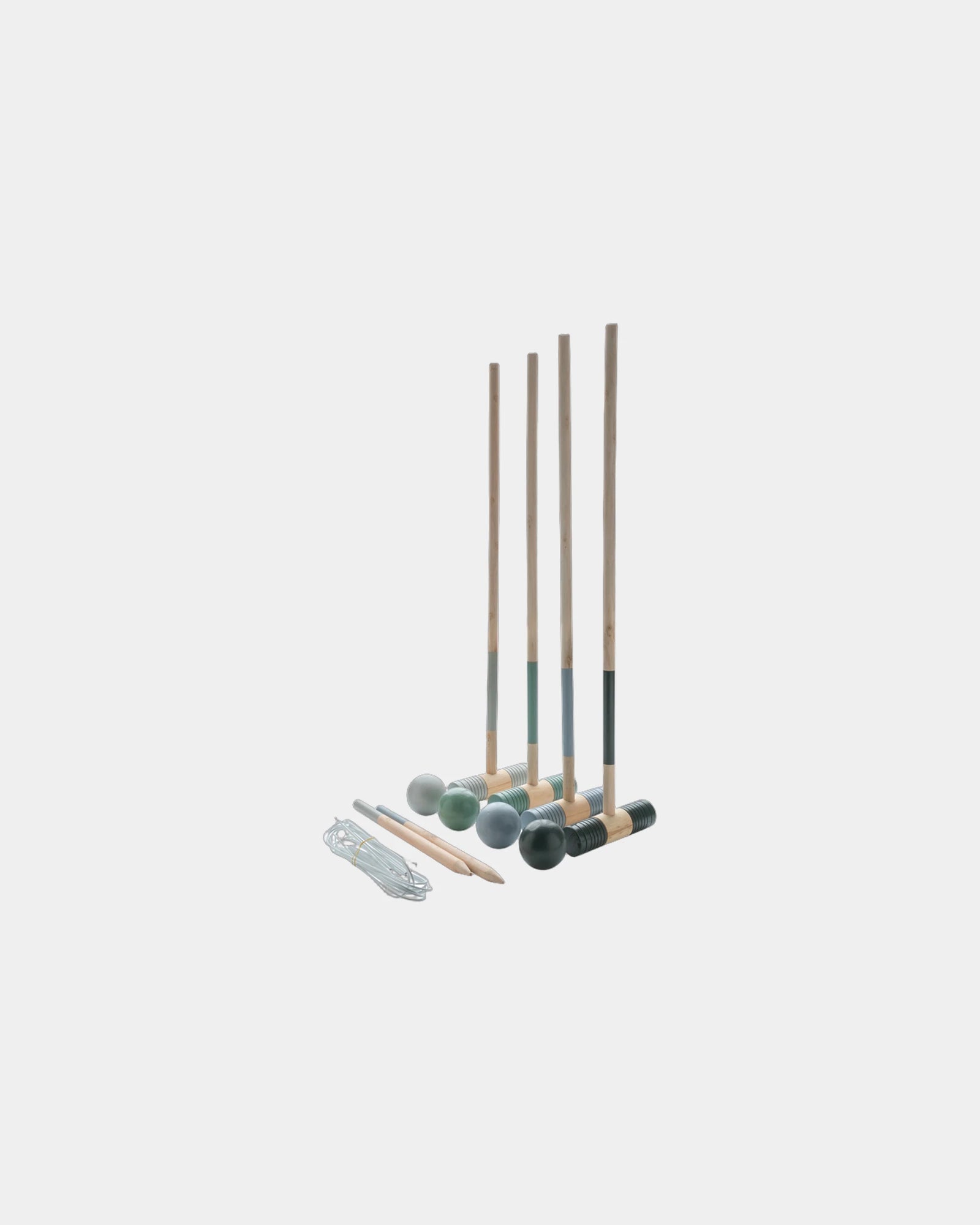 Jeu de croquet en bois pour 4 joueurs à personnaliser - Marron