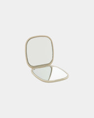 Miroir de poche plastique recyclé RCS à personnaliser - Beige