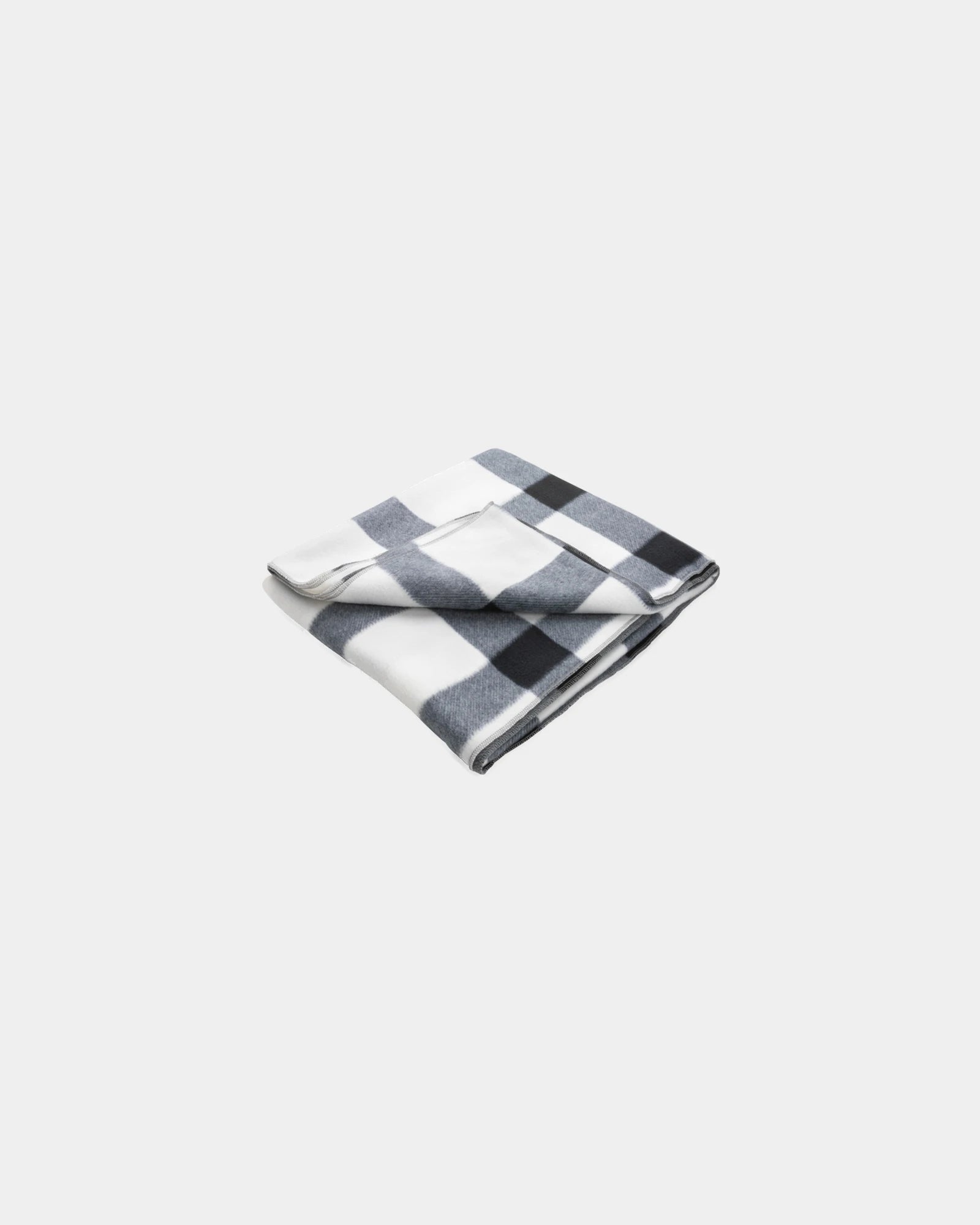 Couverture polyester à carreaux à personnaliser - Blanc