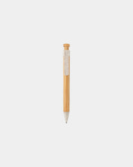 Stylo en bambou avec clip en fibre de paille à personnaliser - 1