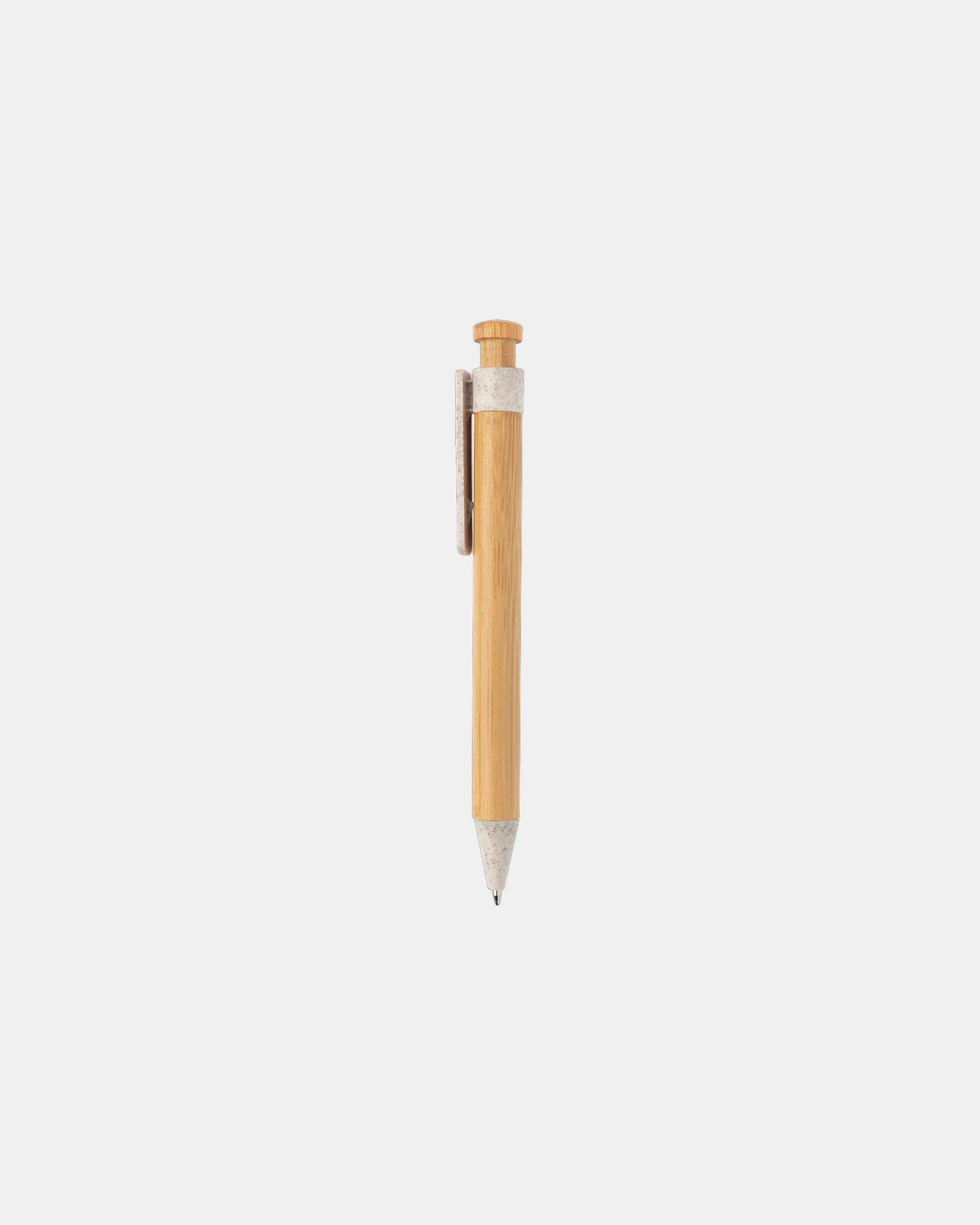 Stylo en bambou avec clip en fibre de paille à personnaliser - 2