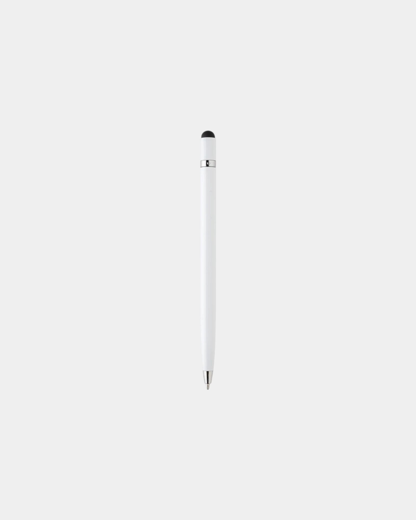 Stylo stylet en métal épuré à personnaliser - Blanc