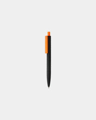 Stylo ABS recyclé finition gomme noire à personnaliser - Orange