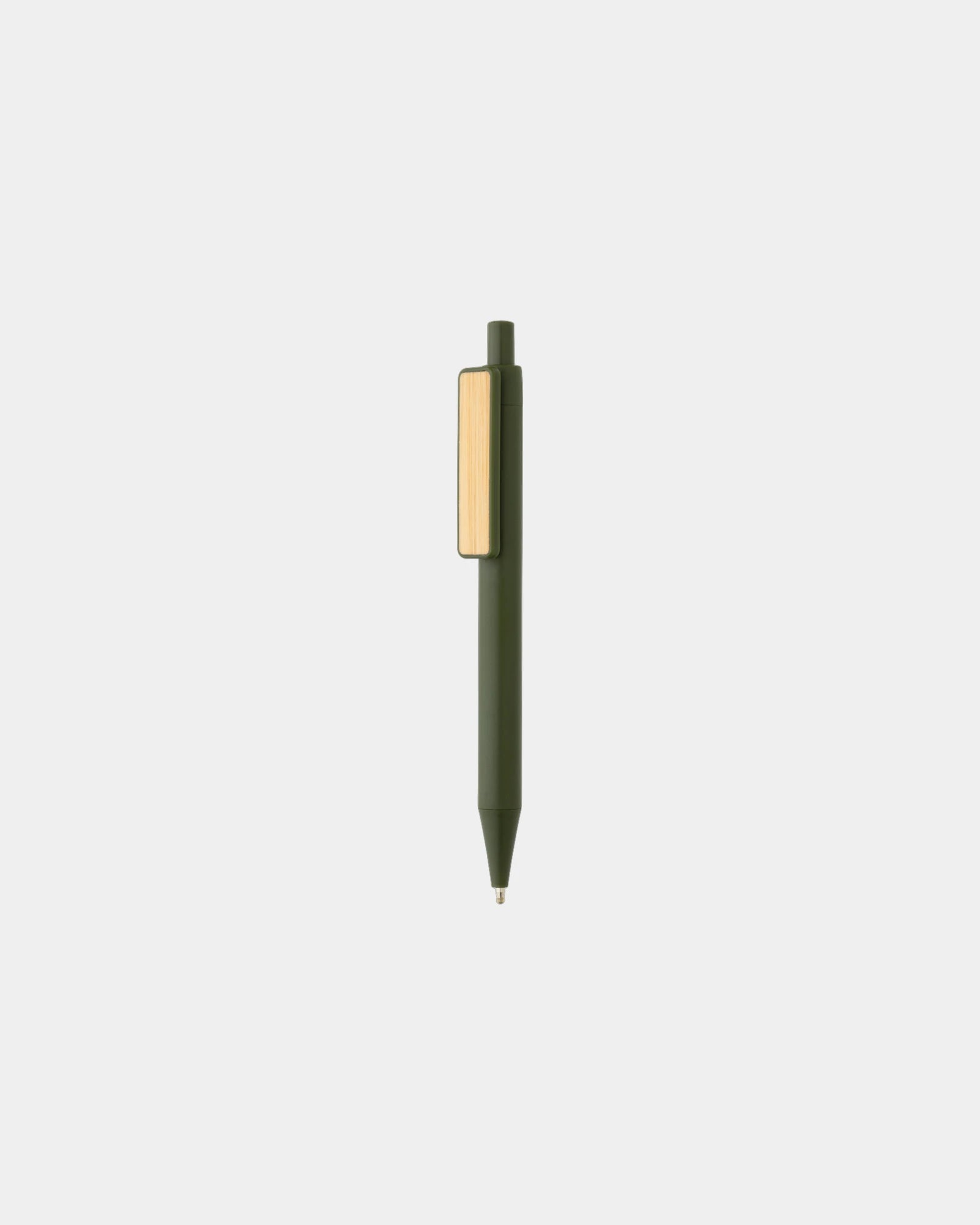 Stylo en ABS recyclé GRS avec clip en bambou à personnaliser - Vert