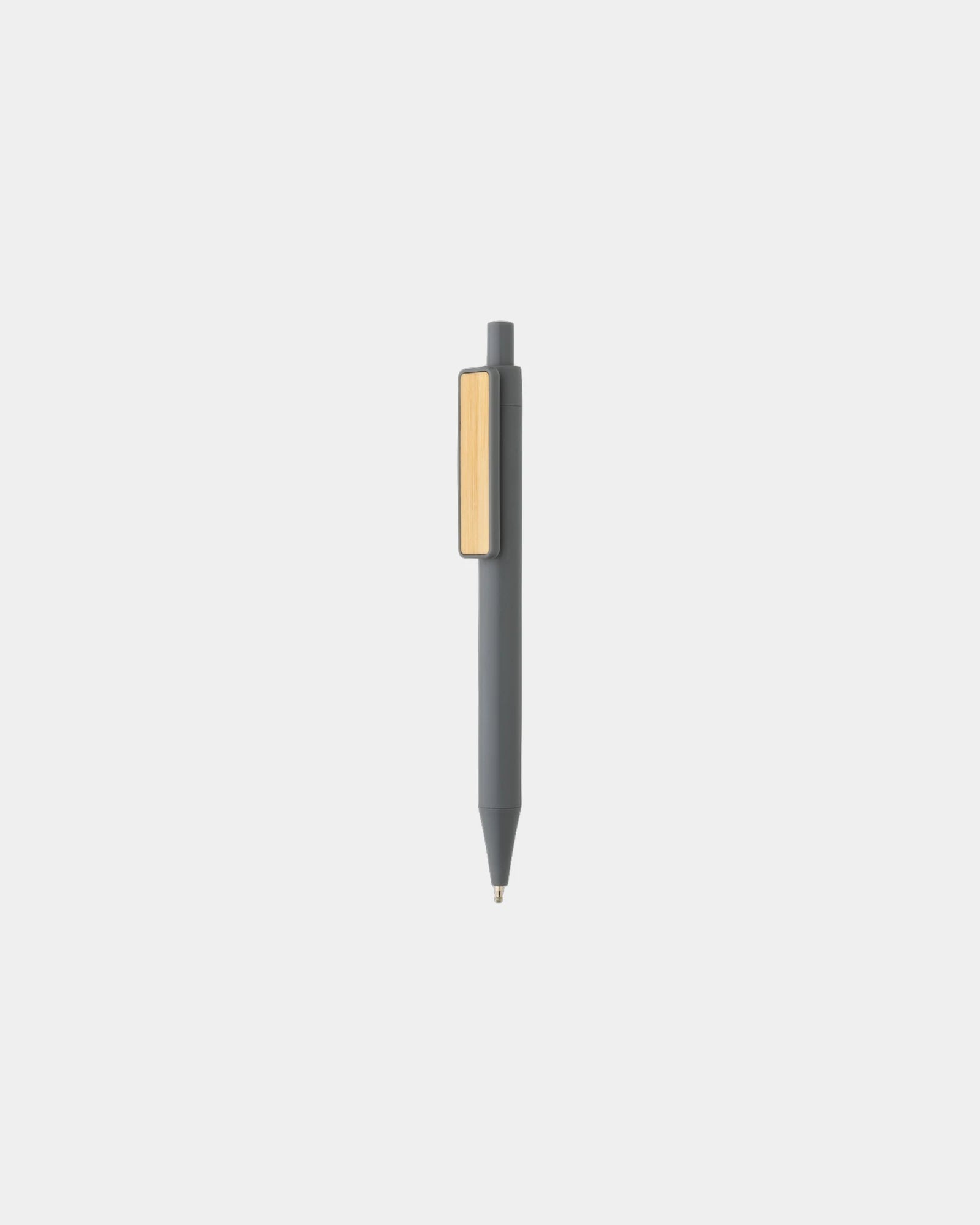 Stylo en ABS recyclé GRS avec clip en bambou à personnaliser - Gris
