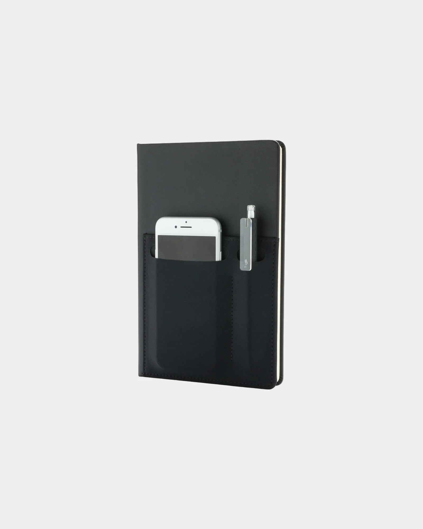 Carnet de notes A5 PU avec pochettes à personnaliser - Noir