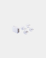 Adaptateur de voyage ABS avec 4 ports USB à personnaliser - Blanc