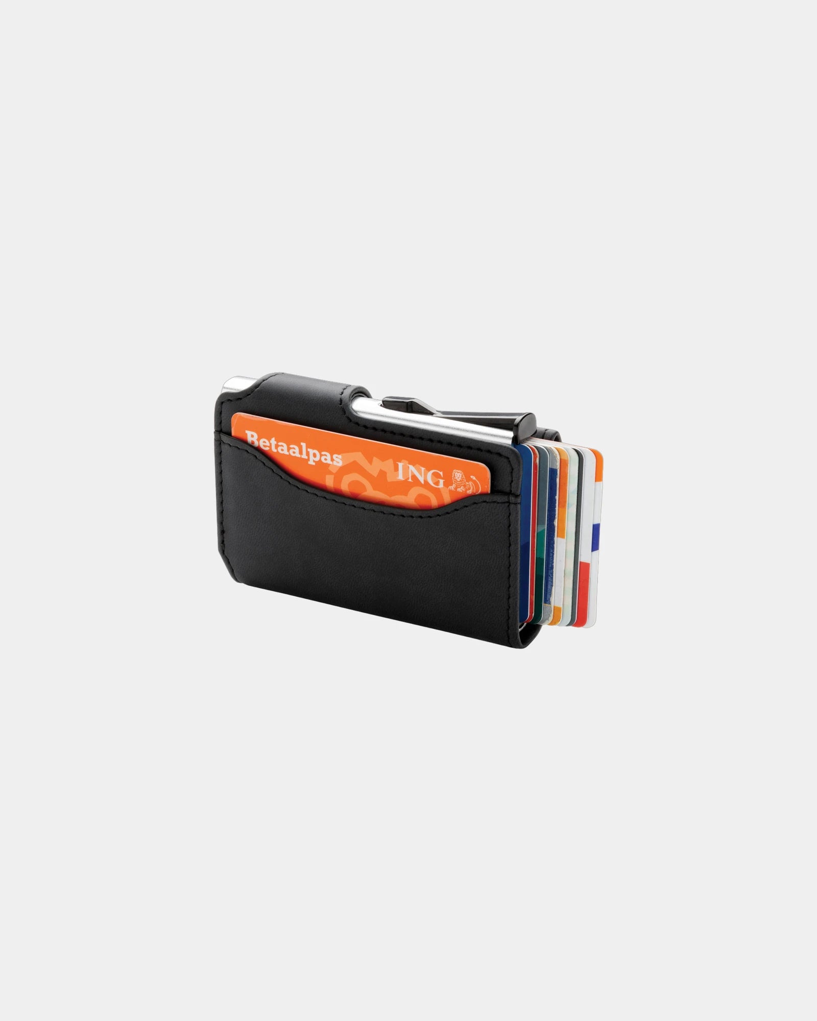 Porte-cartes aluminium PU noir à personnaliser - 3