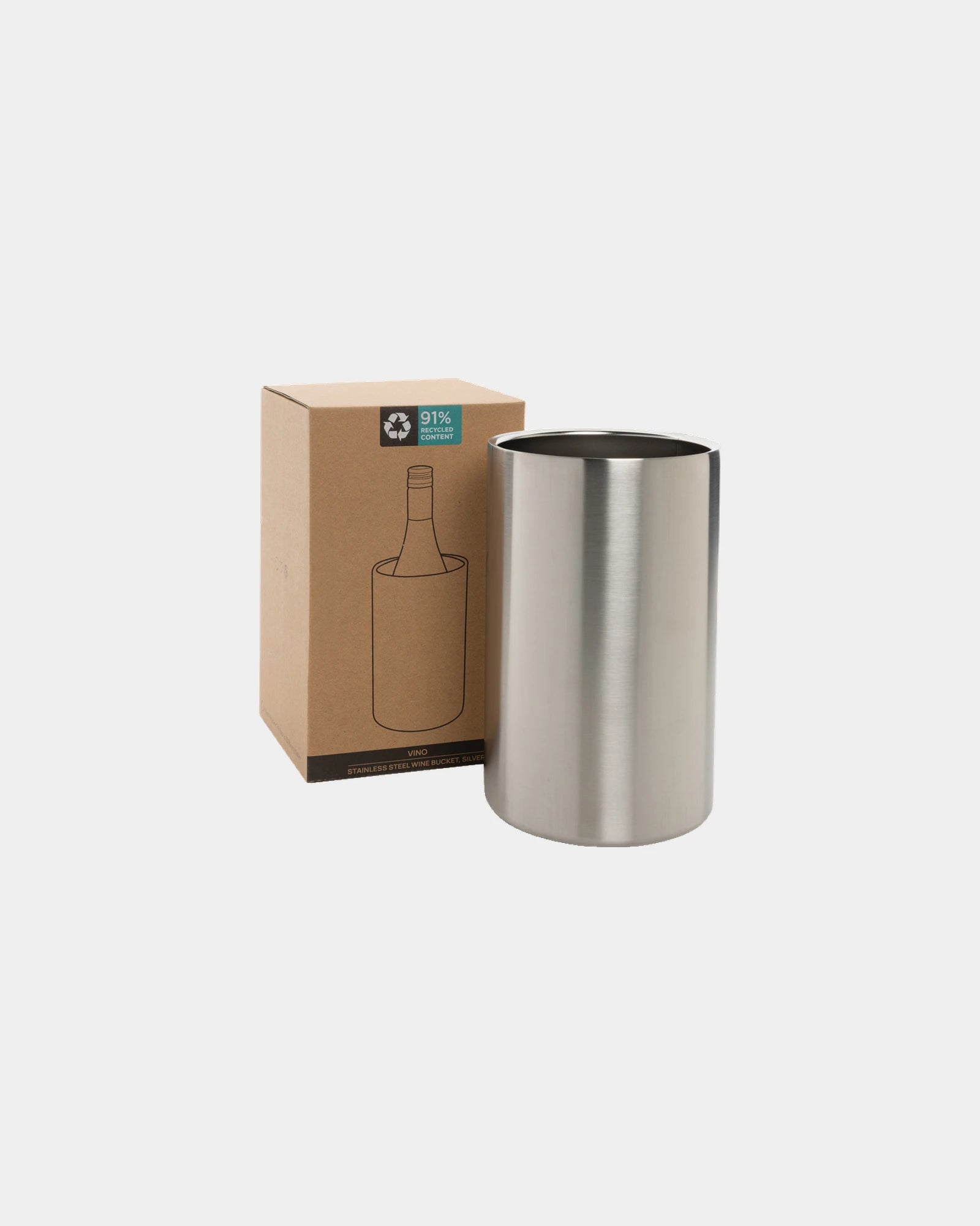 Seau à vin recyclé acier inoxydable RCS Vino à personnaliser