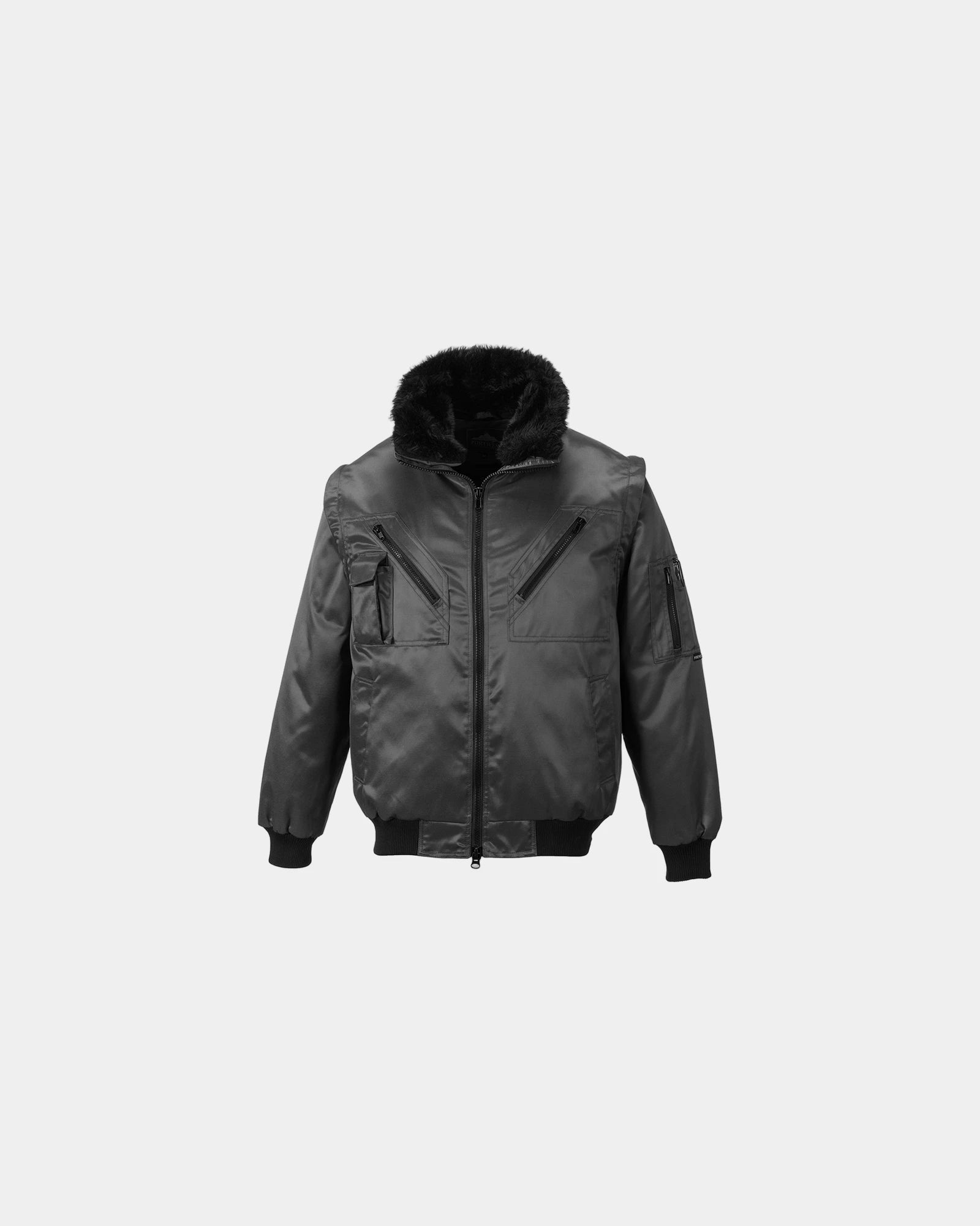 Blouson pilote 4 en 1 à personnaliser - Noir-Bleu Ciel