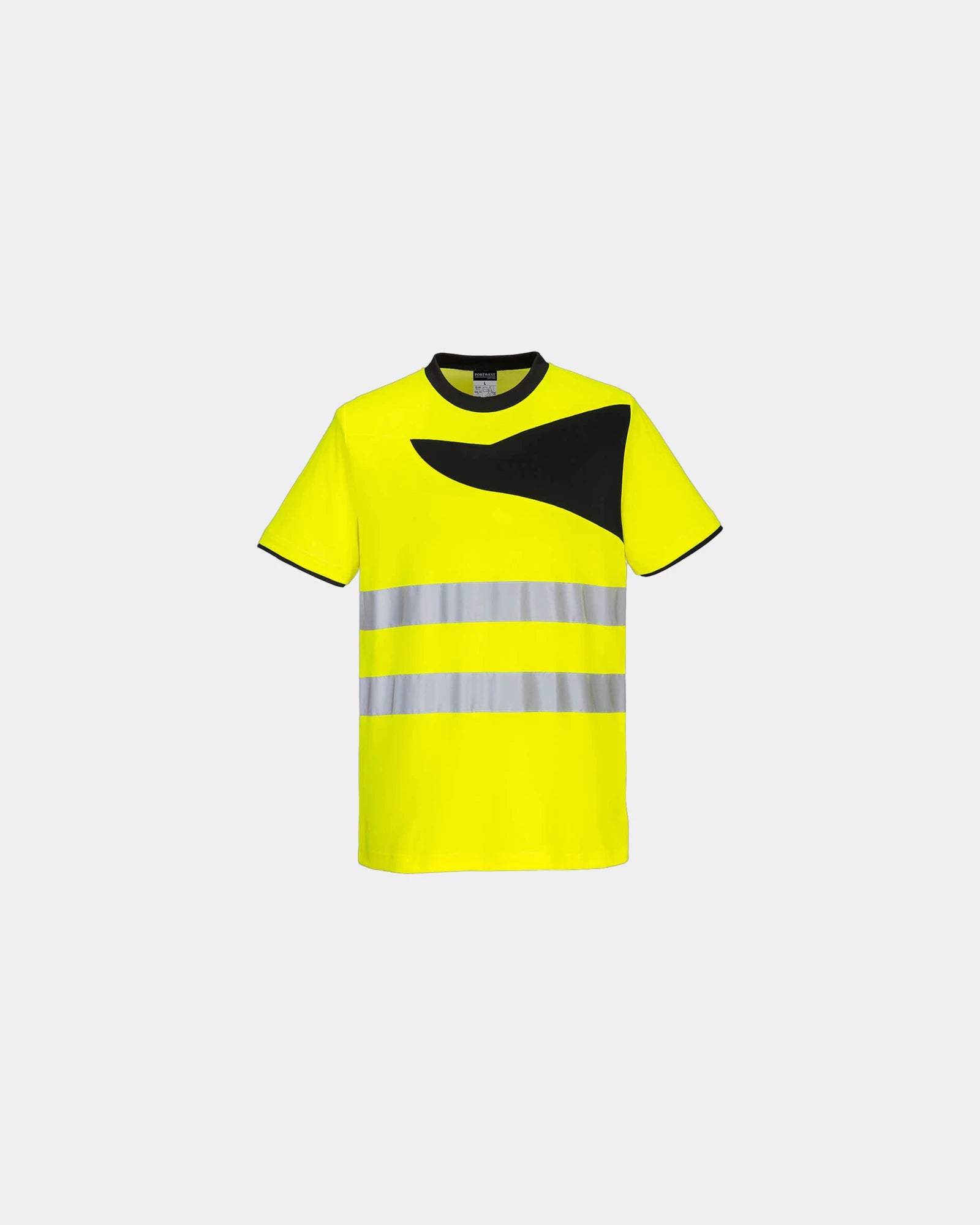 T-shirt haute visibilité coton majoritaire à personnaliser - Jaune-Noir