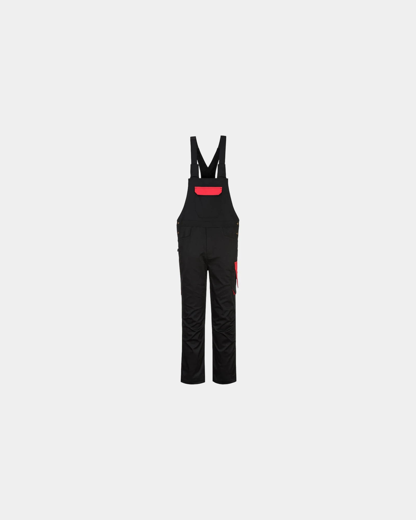 Cotte à bretelles PW2 à personnaliser - Noir-Rouge