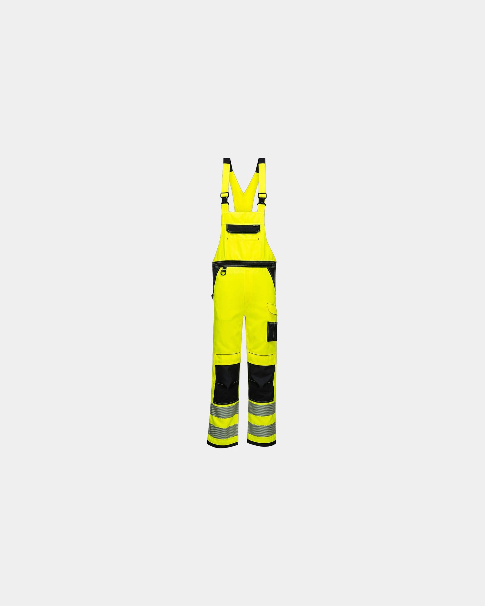 Cotte à bretelles haute-visibilité à personnaliser - Jaune-Noir