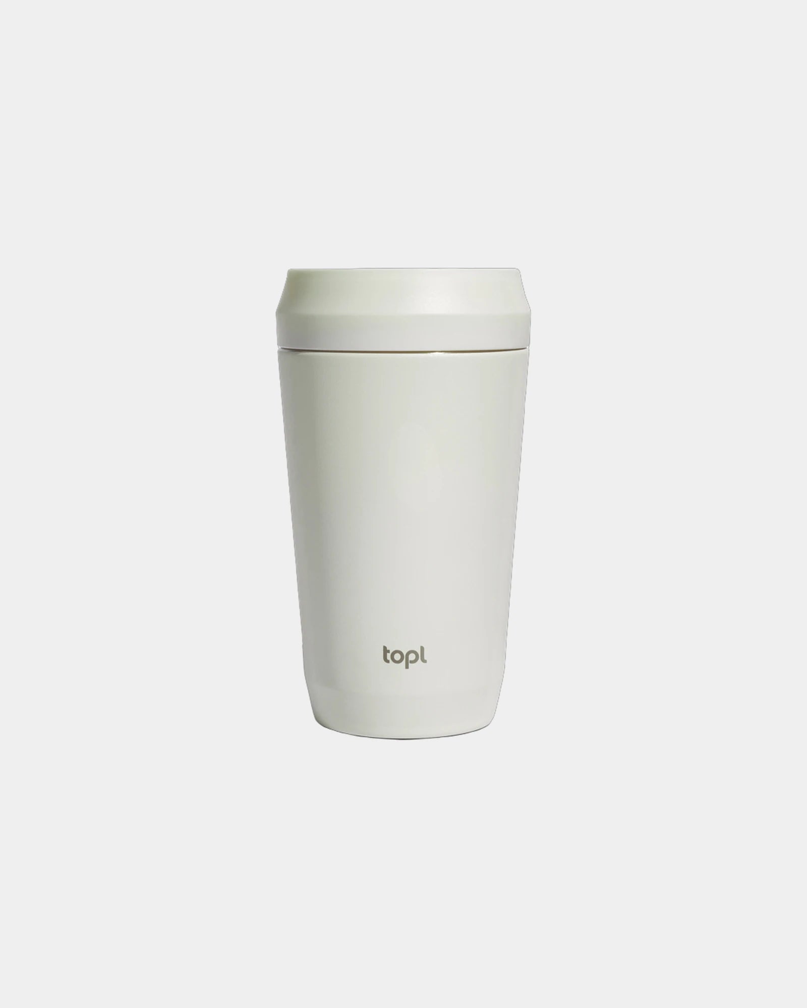 Mug 354 ml avec couvercle 360 en acier recyclé à personnaliser - Blanc