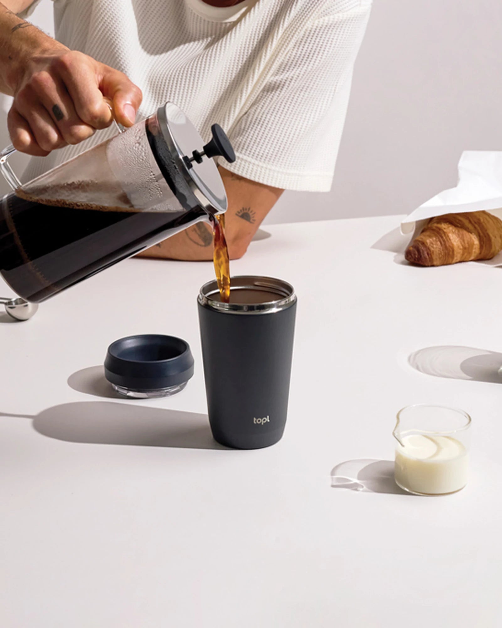 Mug 354 ml avec couvercle 360 en acier recyclé à personnaliser - 3