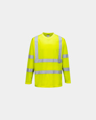 T-shirt polyester HiVis manches longues à personnaliser - Jaune